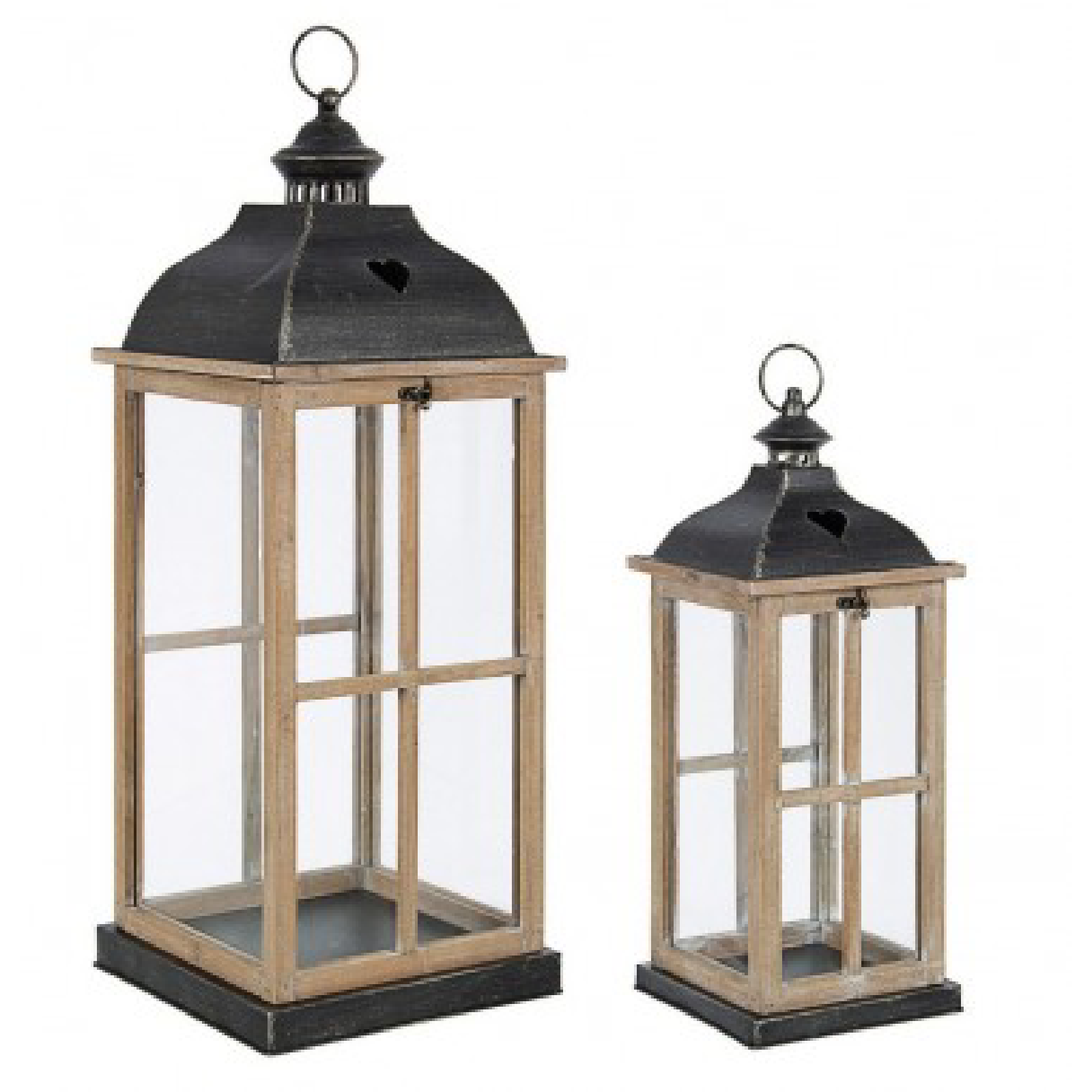 Serene Spaces Living – Lanterna Quadrata Dorata In Metallo E Vetro, 2 Misure: Media 25cm O Grande 40cm