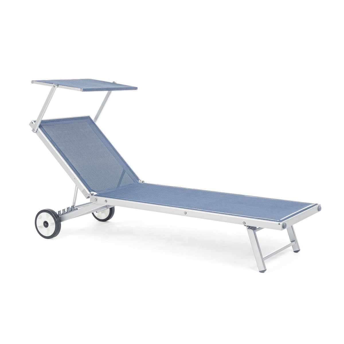 Lettino Cleo In Alluminio Con Ruote E Schienale Regolabile - Decor Space - Antracite Per Giardino