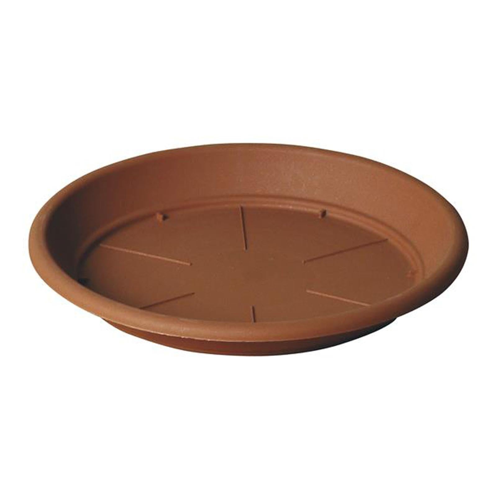 Vaso tondo in resina COLORATI da esterno e giardino piante fiori (SOTTOVASO 14 CM X VASO 15 CM - TERRACOTTA)