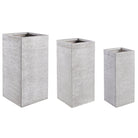 SET 3 VASI VASO PIANTE FIBRA DI VETRO GRAFFITI BOMB BIANCO PIANTE GIARDINO VERANDA