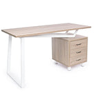 Scrivania da ufficio e cameretta per computer porta pc in legno con cassettiera armande naturale