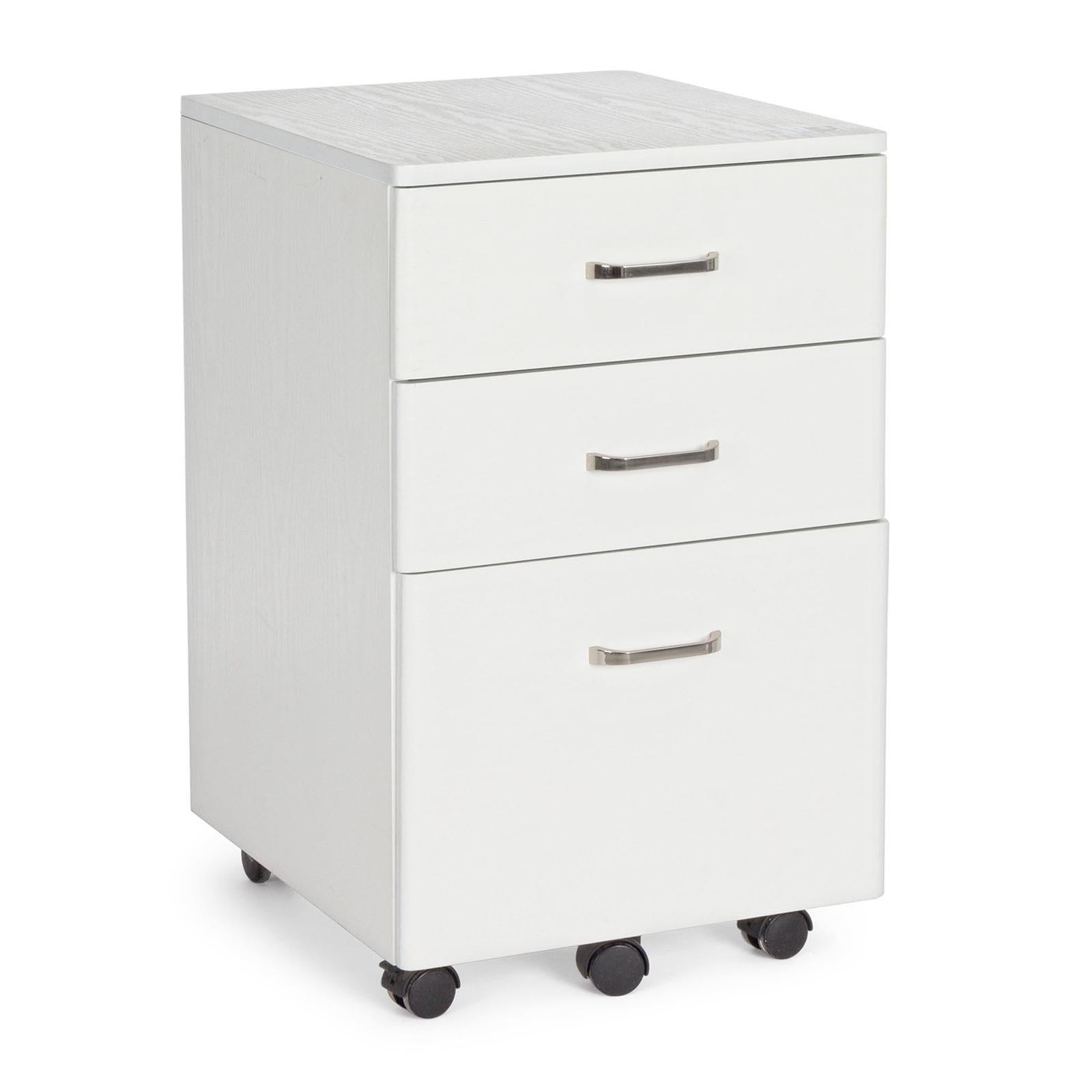 CASSETTIERA DA UFFICIO NADIR BIANCA CON RUOTE 3 CASSETTI PER SCRIVANIA H 65 CM