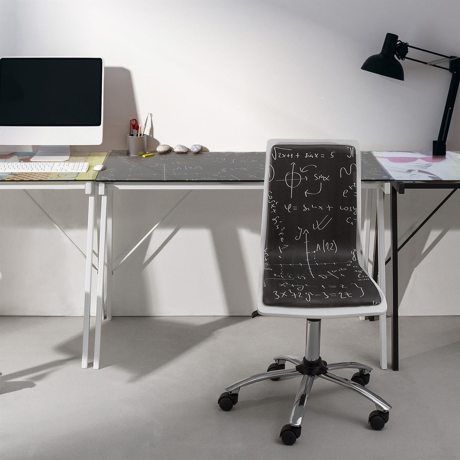 SCRIVANIA YOUNG SMOKE PER COMPUTER PORTA PC IN VETRO DA CAMERETTA BAMBINO 113 CM