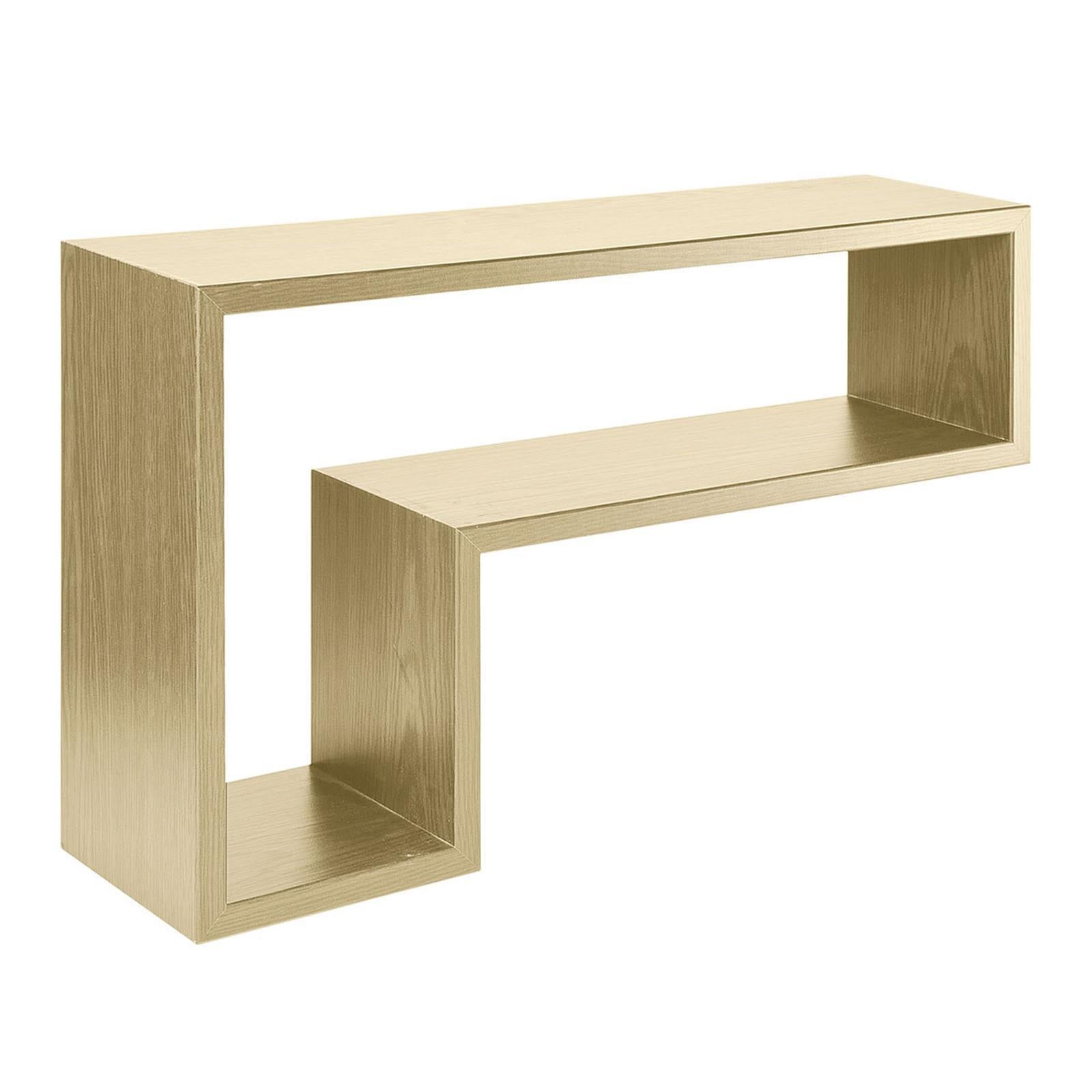 Mensole da Muro a Cubo, in legno, design lettera "L" (Rovere Sagerau)