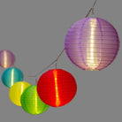 CATENA 10 LANTERNE MULTI COLOR 30 LED PROLUNGABILE 24 V 8 MT DA GIARDINO ESTERNO