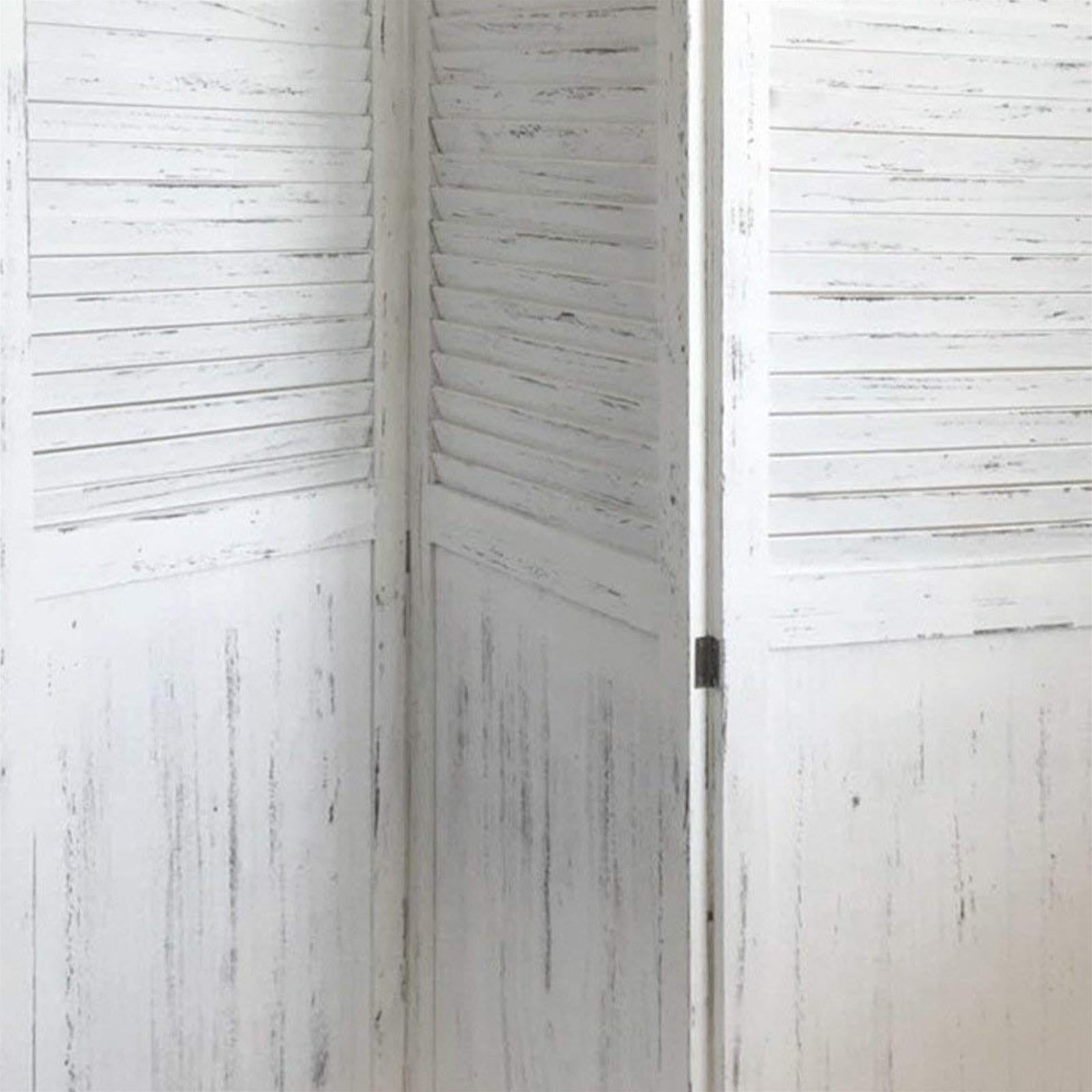 PARAVENTO SEPARÈ 3 PANNELLI BIANCO SHABBY IN LEGNO 132 X 170 CM DIVISORIO VINTAGE