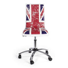 SEDIA DA UFFICIO BRITISH YOUNG BANDIERA INGHILTERRA PER SCRIVANIA GIREVOLE CON RUOTE