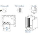 BOX DOCCIA 1 LATO RICHIUDIBILE 80-110 BIANCO APERTURA LATERALE NICCHIA A SOFFIETTO RIDUCIBILE SU MISURA