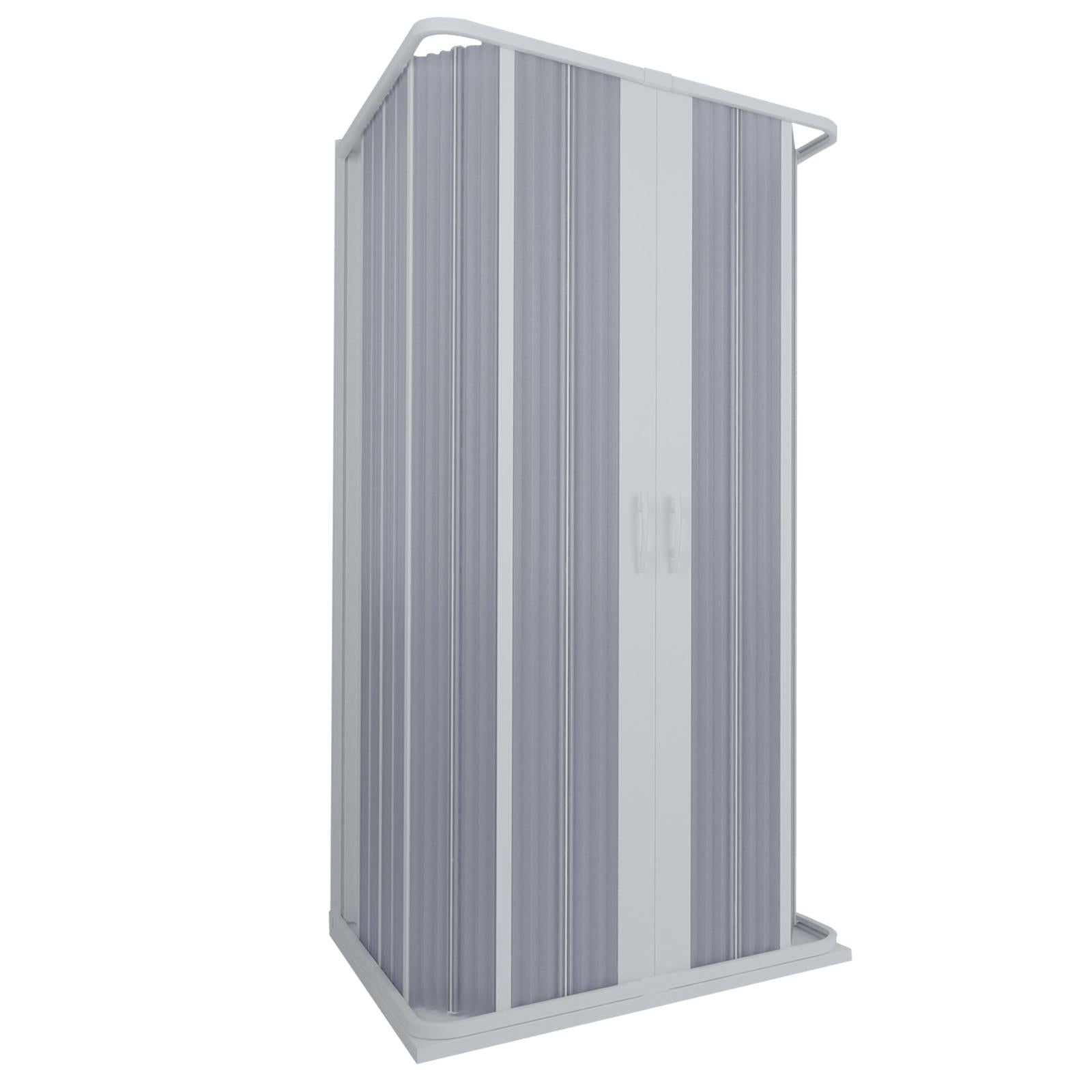 BOX DOCCIA 3 LATI RICHIUDIBILE 80 X 80 X 80 BIANCO APERTURA A SOFFIETTO RIDUCIBILE SU MISURA