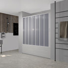 BOX VASCA NICCHIA RICHIUDIBILE 140/170 BIANCO APERTURA A SOFFIETTO RIDUCIBILE SU MISURA