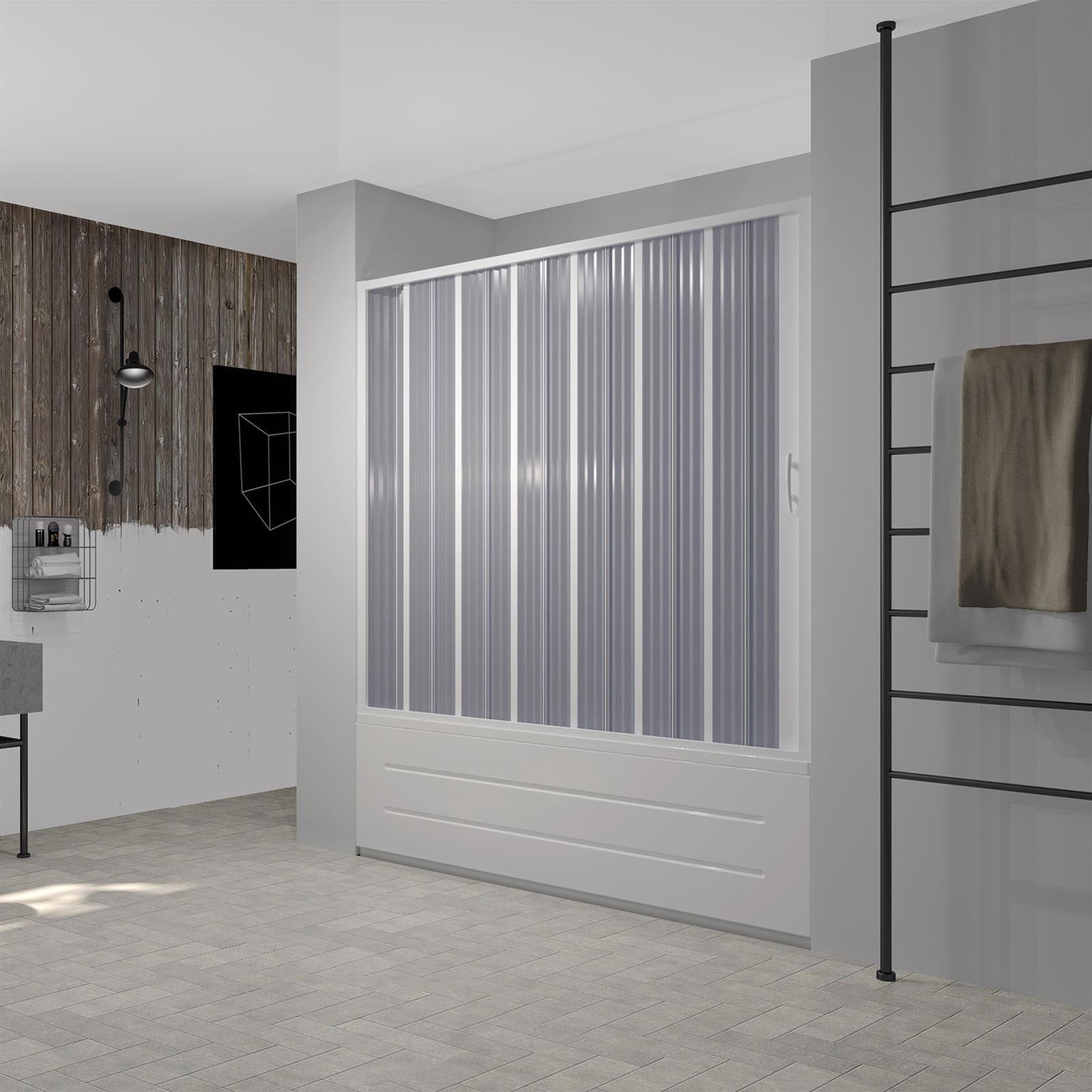 BOX VASCA NICCHIA RICHIUDIBILE 140/170 BIANCO APERTURA A SOFFIETTO RIDUCIBILE SU MISURA