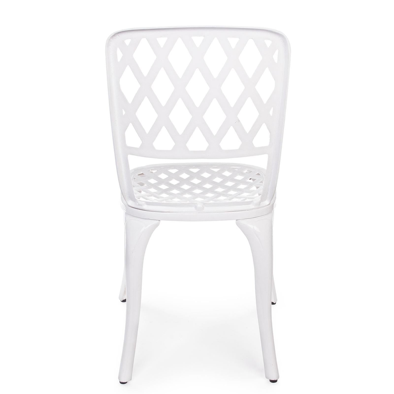 Sedia faenza in alluminio bianco da esterno per giardino e veranda