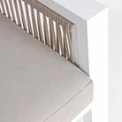 Salottino da giardino captiva bianco in alluminio con corde tortora