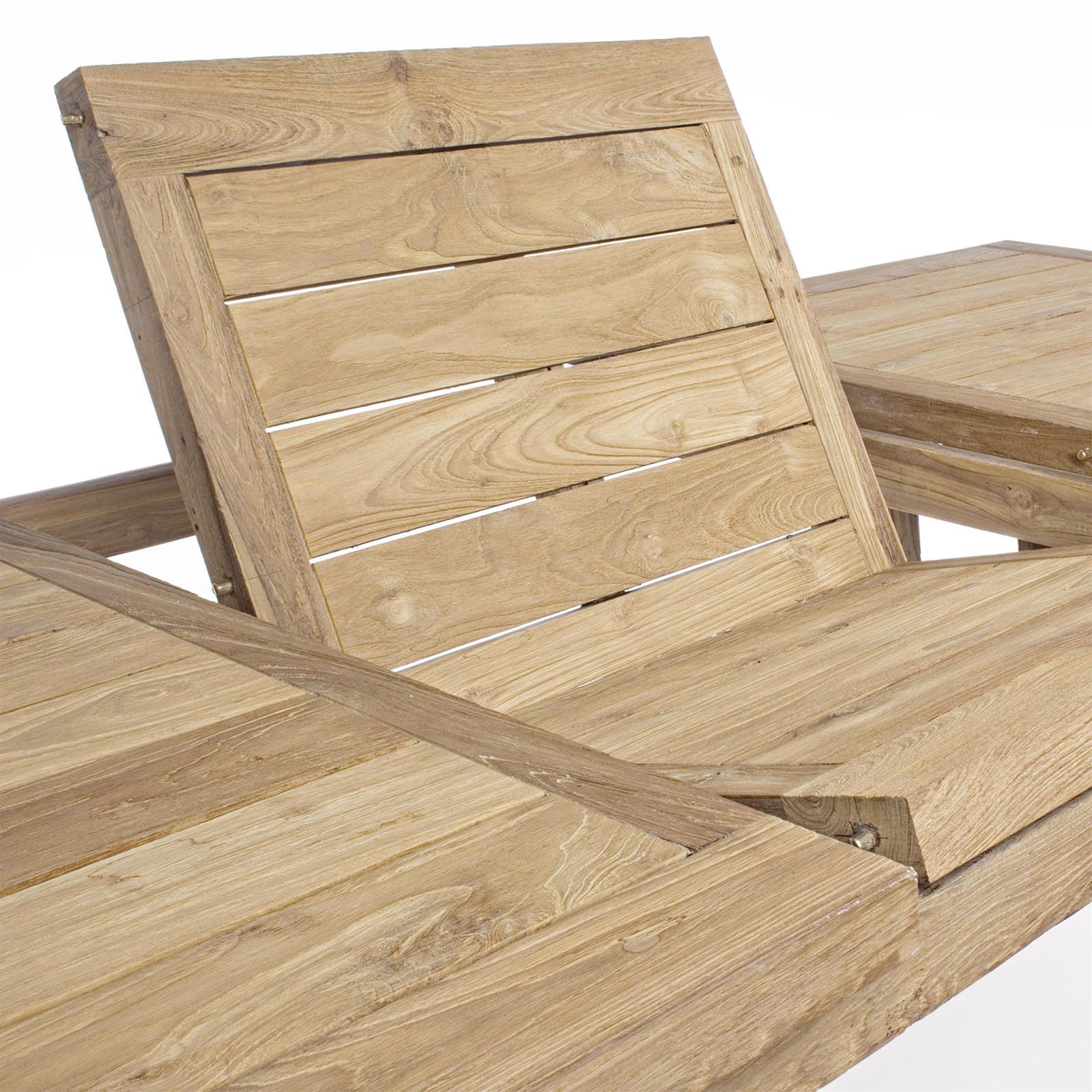 Tavolo bounty in legno di teak riciclato allungabile da giardino 160/220x95