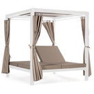 Lettino prendisole reclinabile ad isola da giardino a baldacchino con tende daybed dream (bianco)