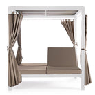 Lettino prendisole reclinabile ad isola da giardino a baldacchino con tende daybed dream (bianco)