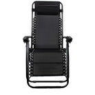 POLTRONA SEDIA SDRAIO PIEGHEVOLE RELAX RECLINABILE IN ACCIAIO PER ESTERNO COMFORT (NERO)