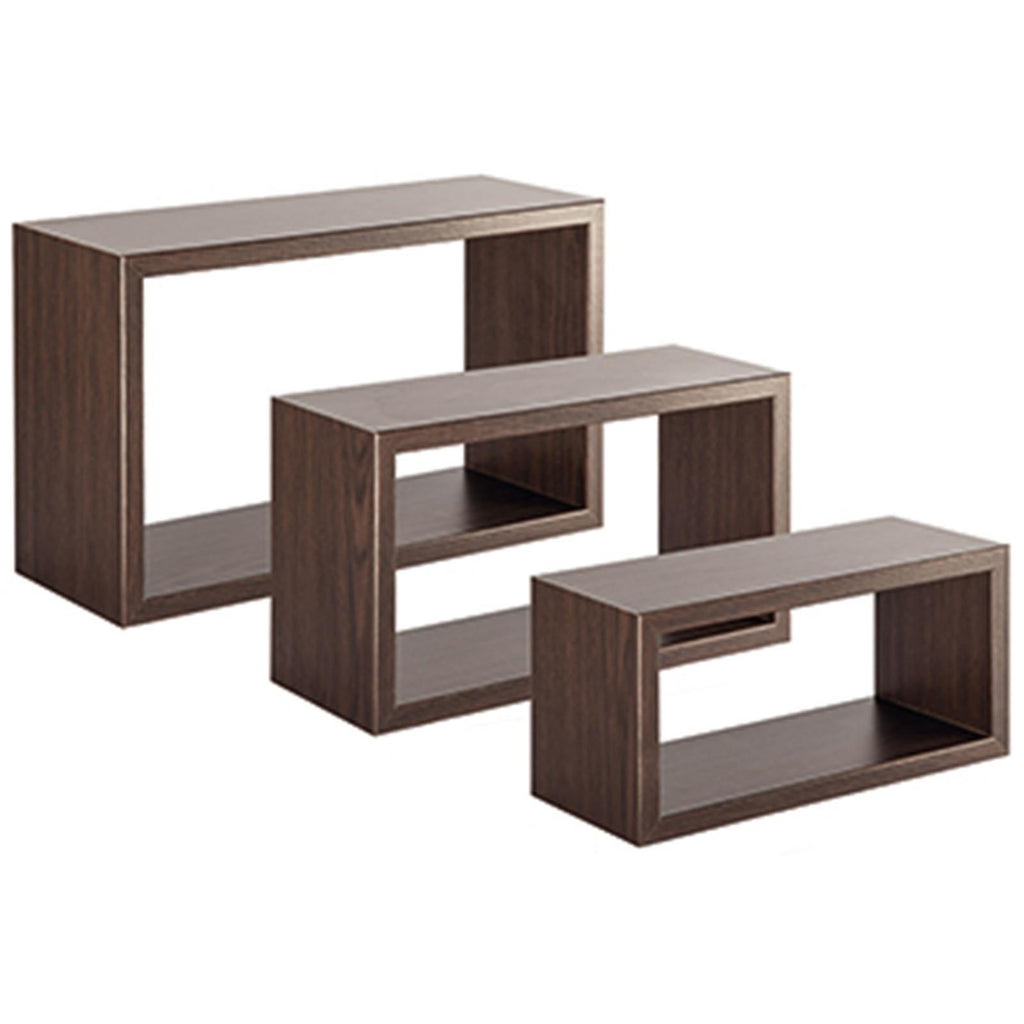 Set 3 cubi, mensole da parete in legno, Design moderno (WENGE')