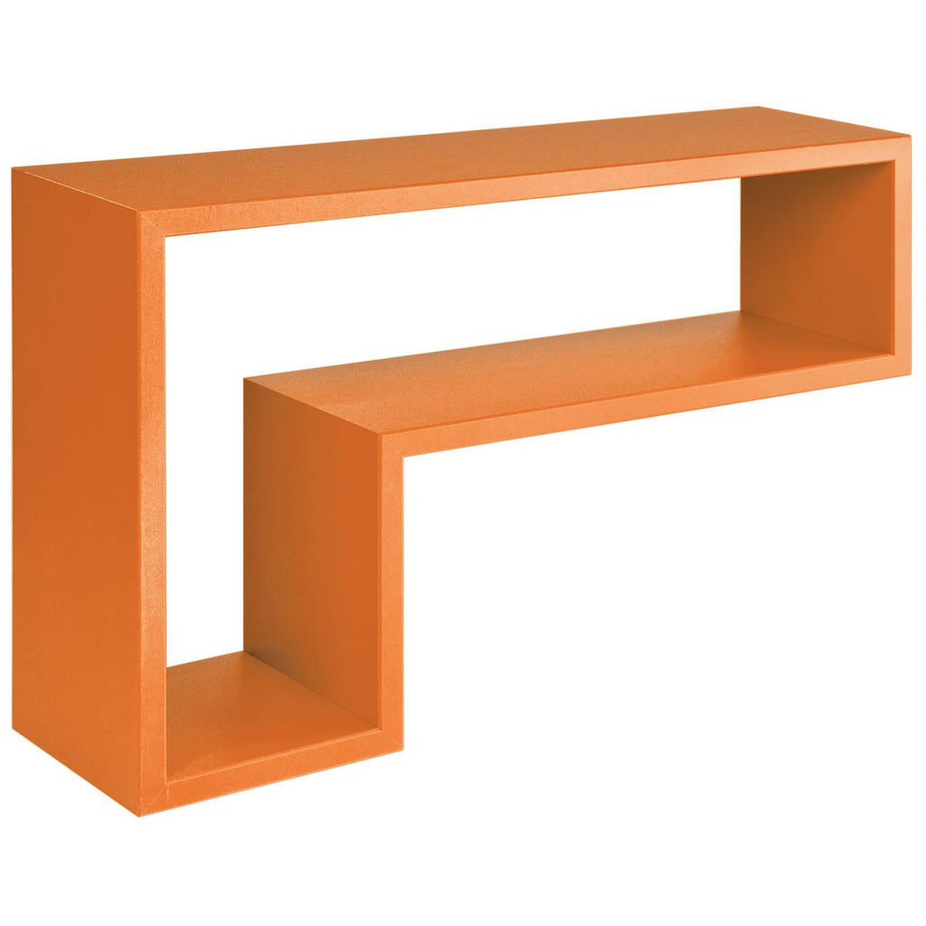 Mensole da Muro a Cubo, in legno, design lettera "L" (Arancio)