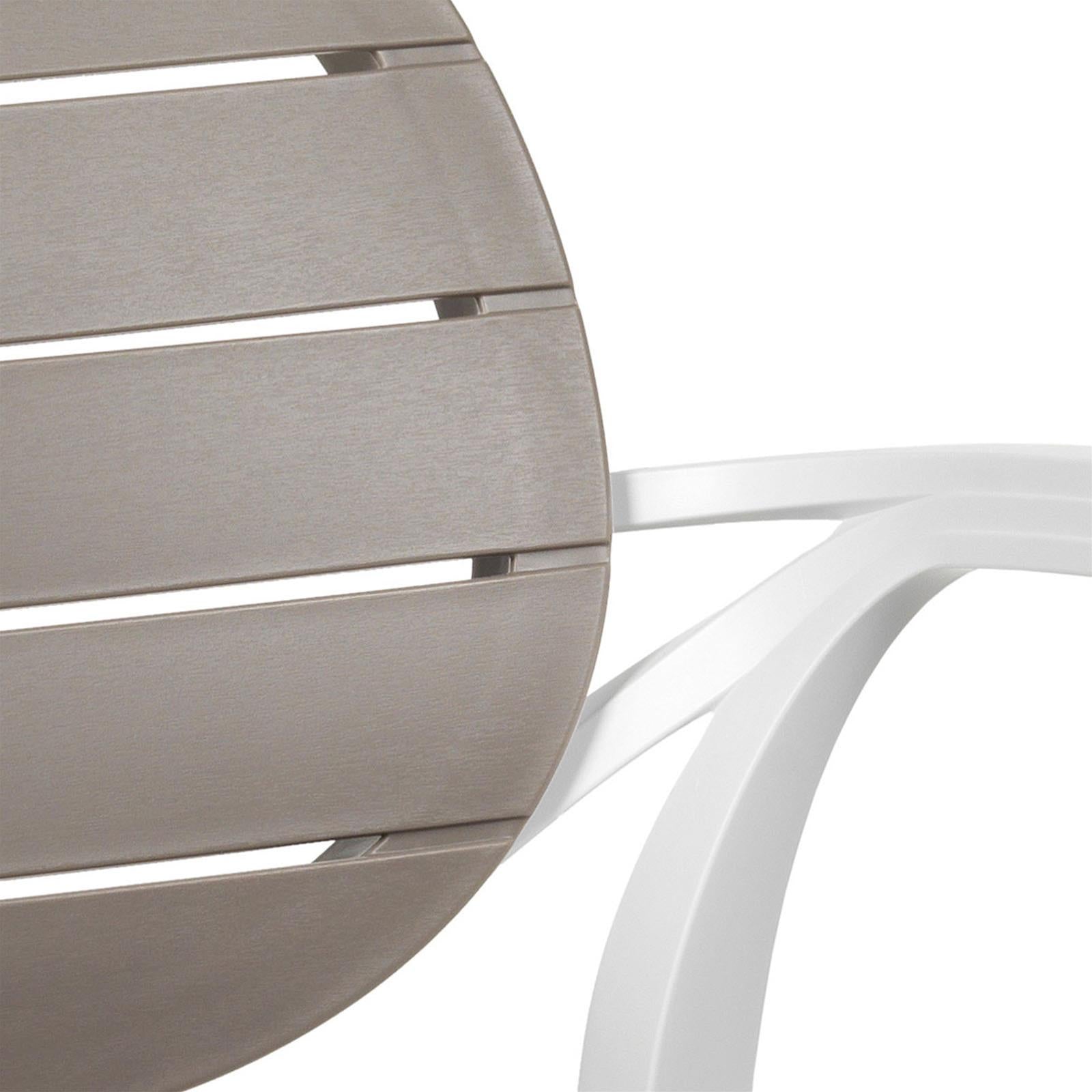 PZ 6 SEDIA POLTRONA PALMA IMPILABILE CON BRACCIOLI TORTORA E BIANCO DURAL TOP TAVOLO ALLORO