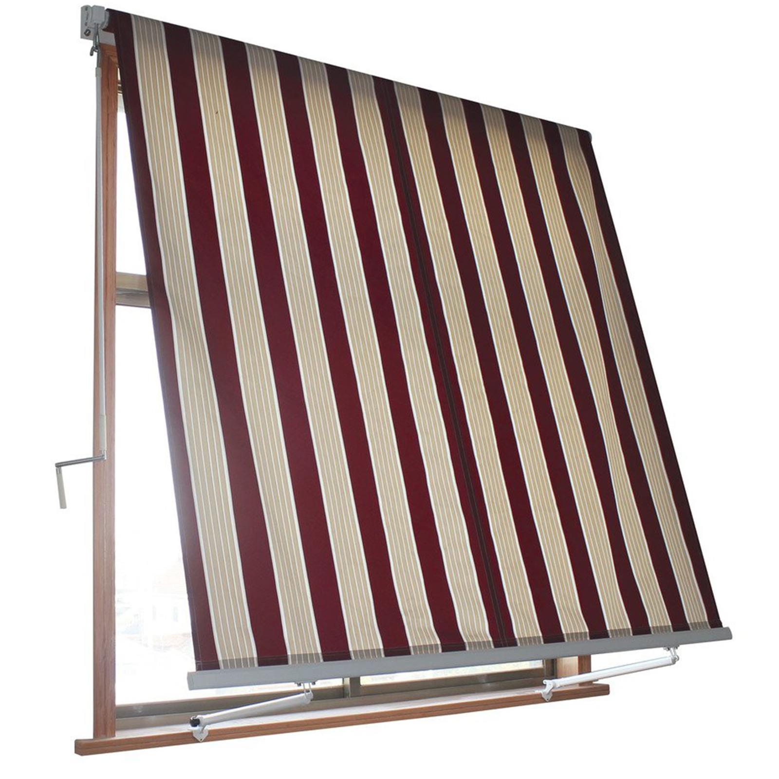 TENDA DA SOLE MILOS AVVOLGIBILE A CADUTA CON BRACCIA 3 X 2,45 H BEIGE E BORDEAUX