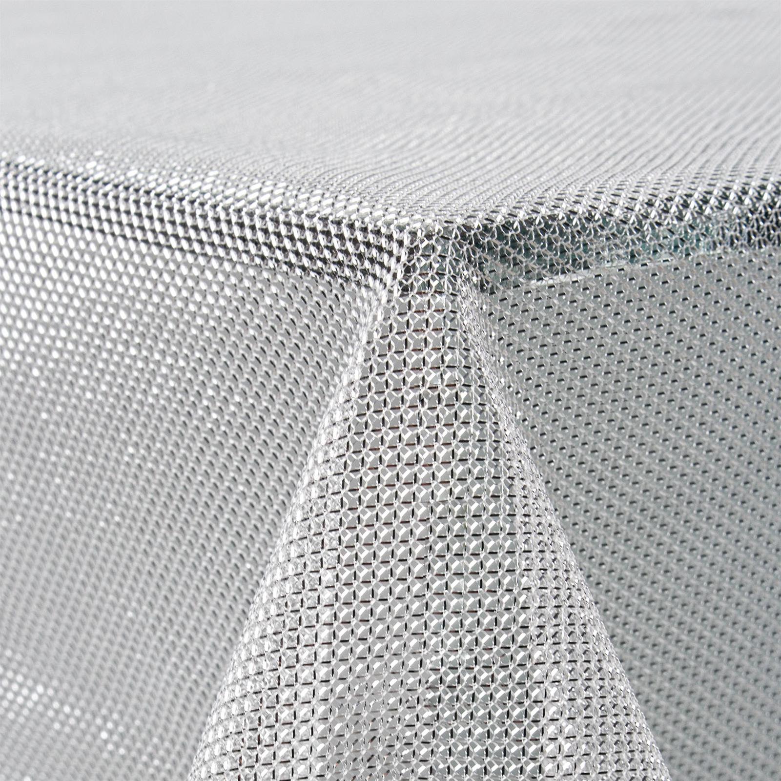 TOVAGLIA RORY ARGENTO 145 X 300 CM DECORAZIONE NATALIZIA TAVOLO 12 POSTI