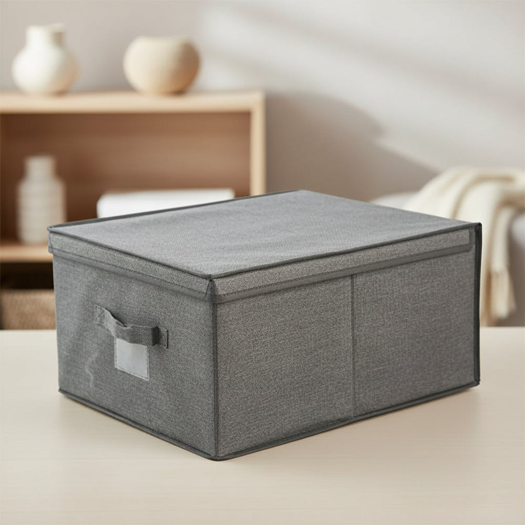 SCATOLA CONTENITORE BOX IN TESSUTO PER ABITI E BIANCHERIA SALVASPAZIO ARMADIO