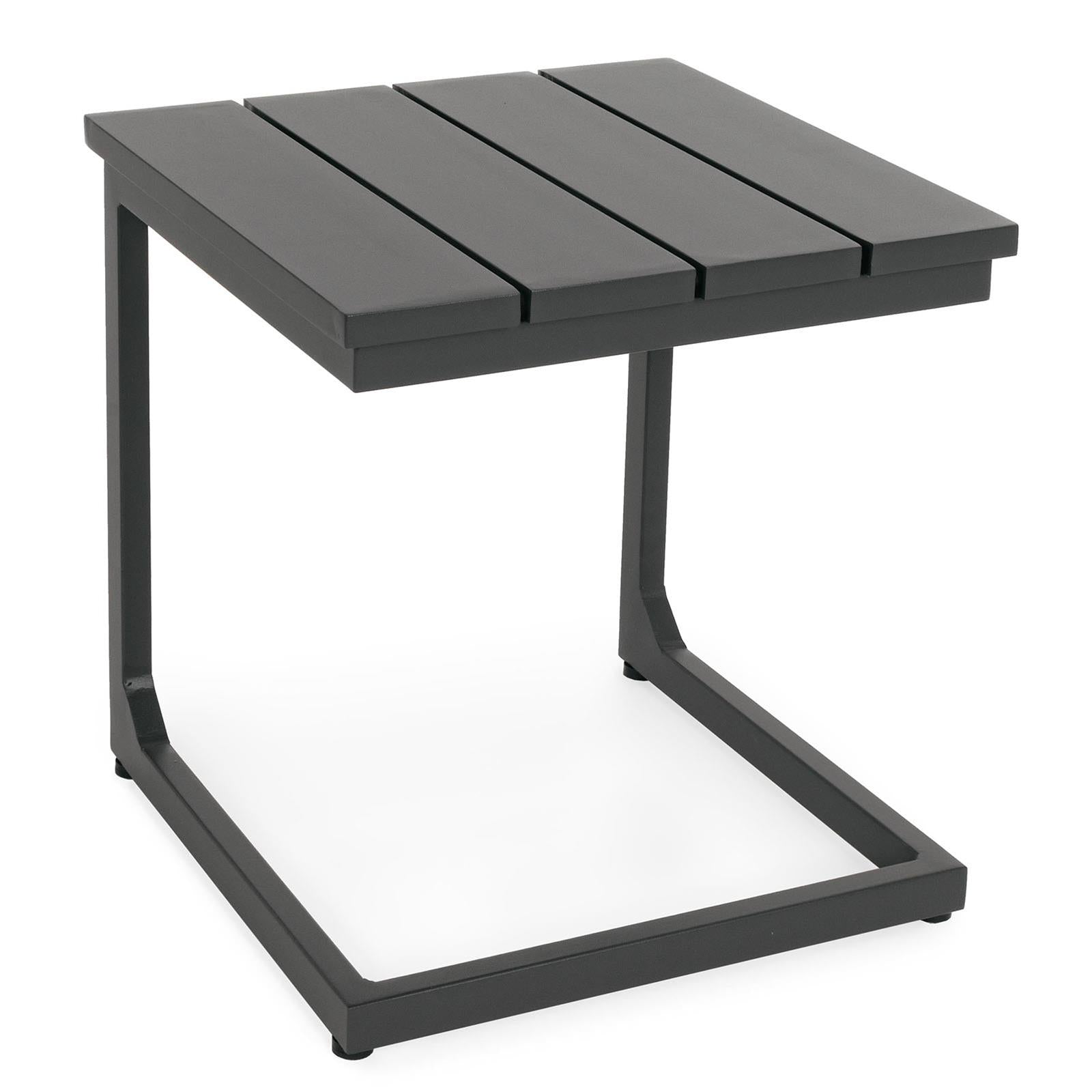 Tavolino skipper antracite per caffe da esterno e giardino 40x40 in alluminio