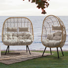 Poltrona sedia marley da esterno salottino intrecciato con cuscino