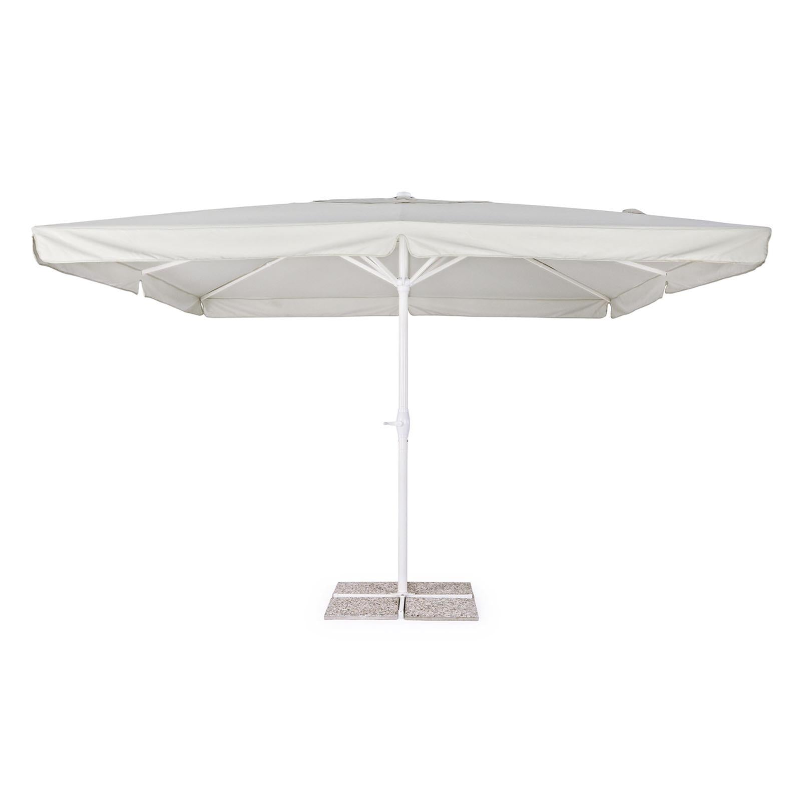 Ombrellone alghero 4 x 4 paolo centrale bianco telo grigio da esterno