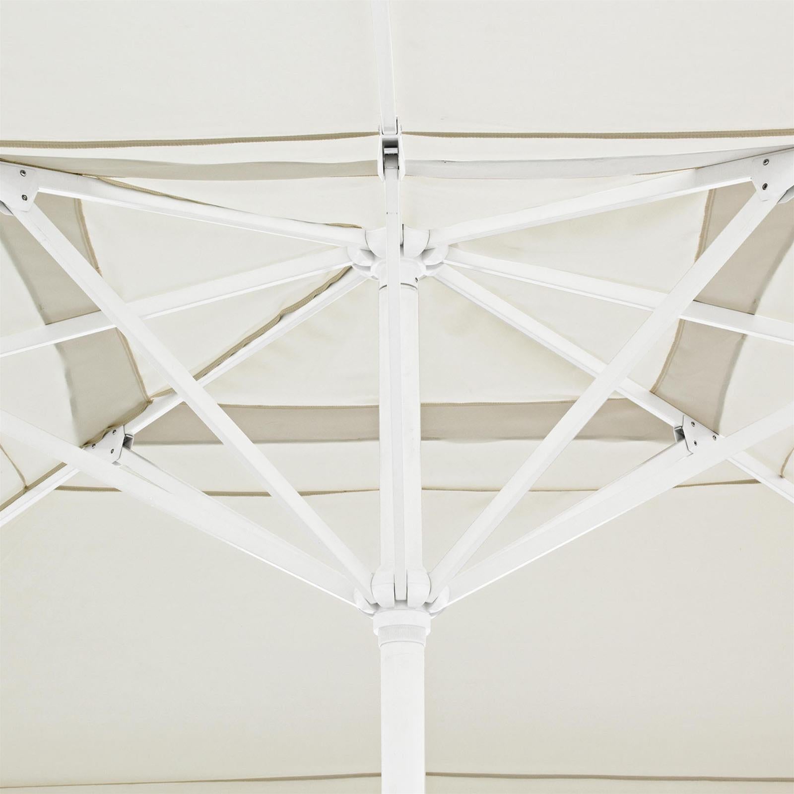 Ombrellone alghero 4 x 4 paolo centrale bianco telo grigio da esterno