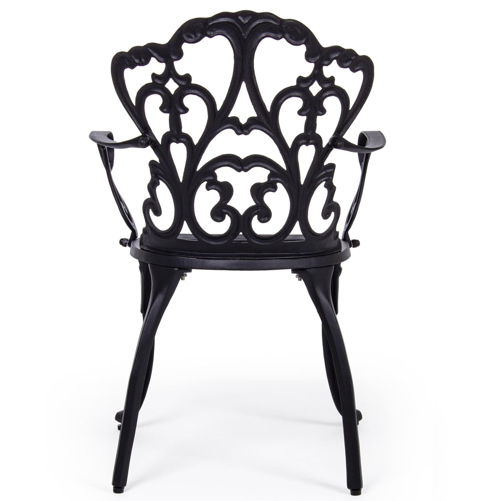 Poltrona victoria in alluminio antracite da esterno per giardino e veranda