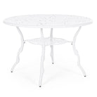 Tavolo victoria 110 cm tondo in alluminio bianco da esterno per giardino e veranda