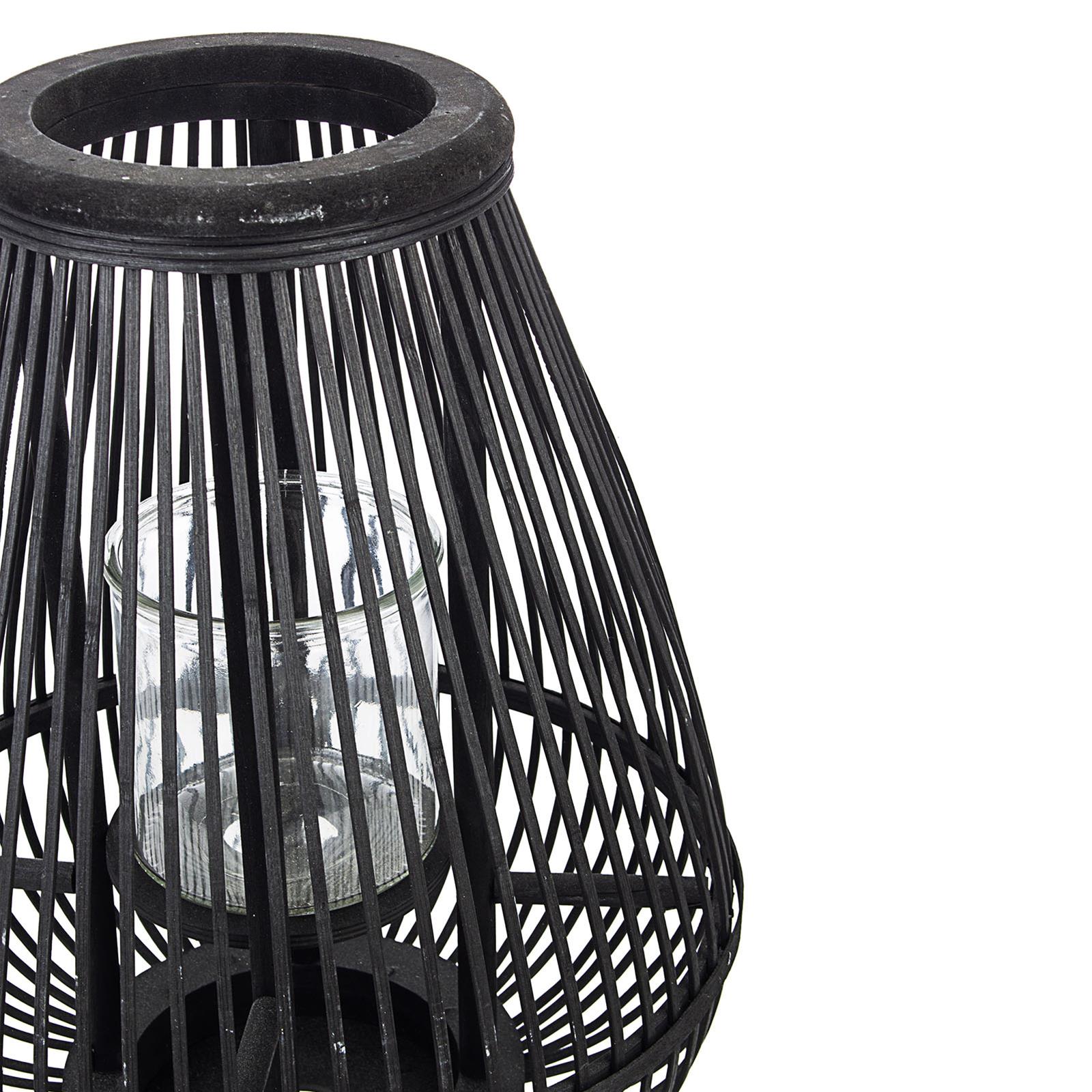 Lanterna con tre piedi da esterno nera in bamboo h 78 cm decorazione giardino