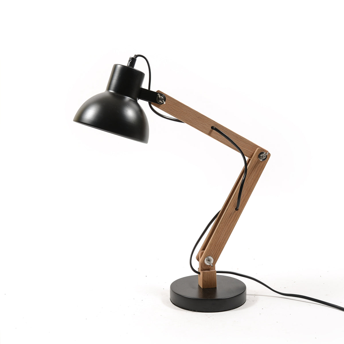 Lampada da scrivania Vintage in legno e metallo h 50 cm per ufficio –
