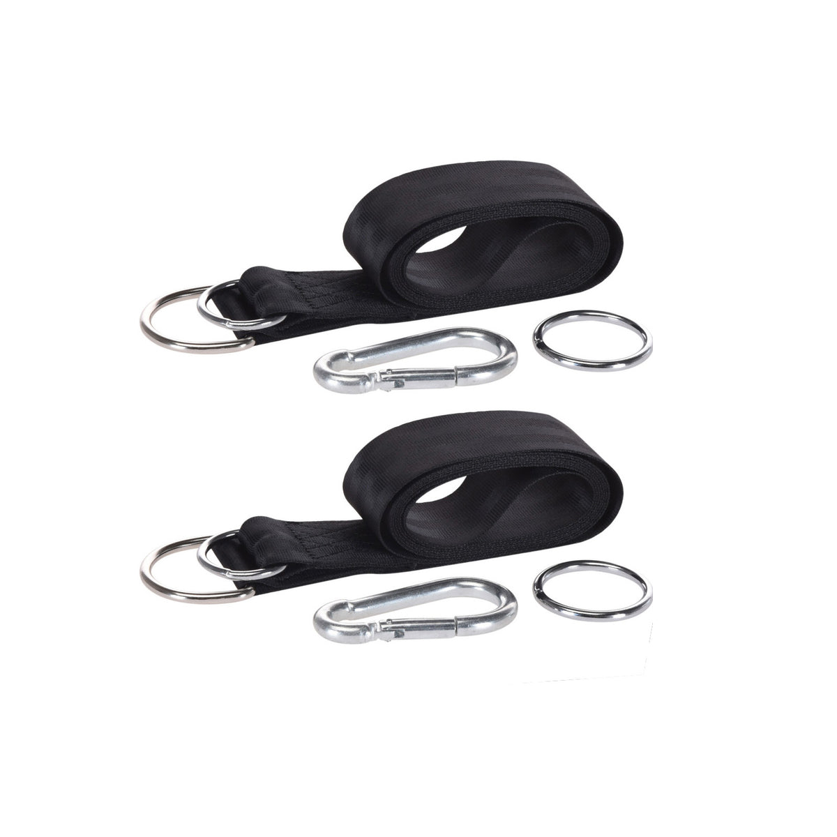 Kit Altalena Con Ganci A Occhio E Moschettoni In Acciaio Inox 304 - Portata 590 Kg - Per Amaca, Yoga, Sacco Da Boxe