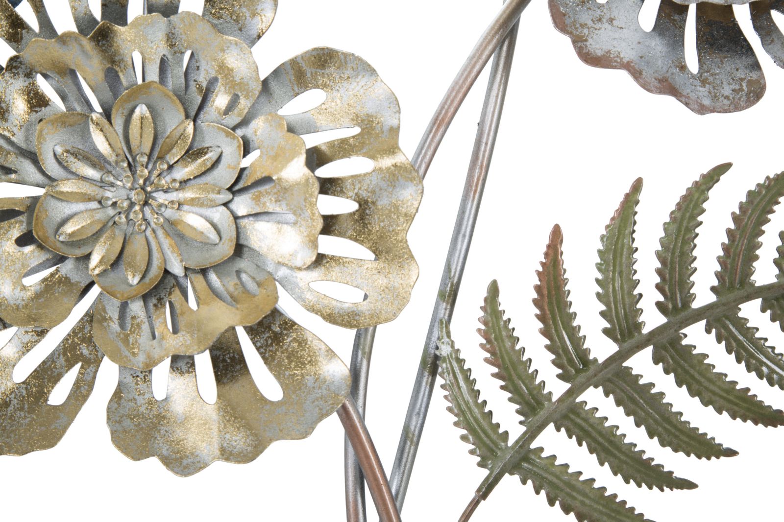Lampadario in legno e vetro con tre appendini a forma di fiori Lampadario in legno e vetro con tre appendini a forma di fiori
