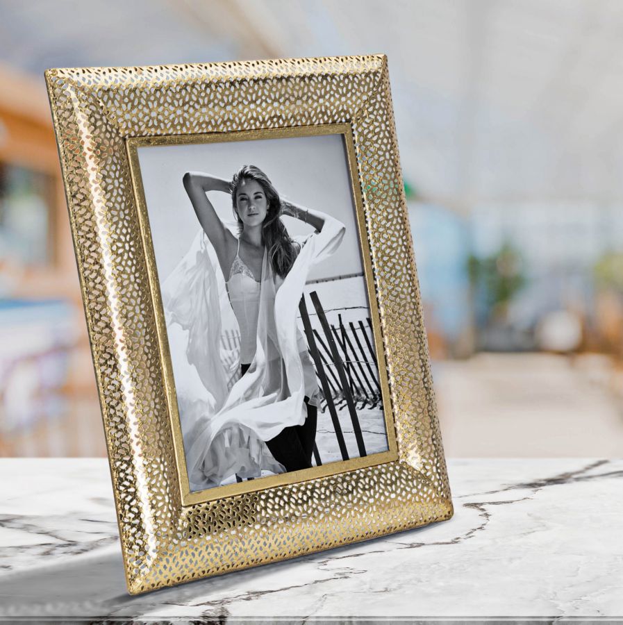 Hama Cornice Portafoto In Legno 20x30 Cm - Oro, Con Passepartout Rotondo