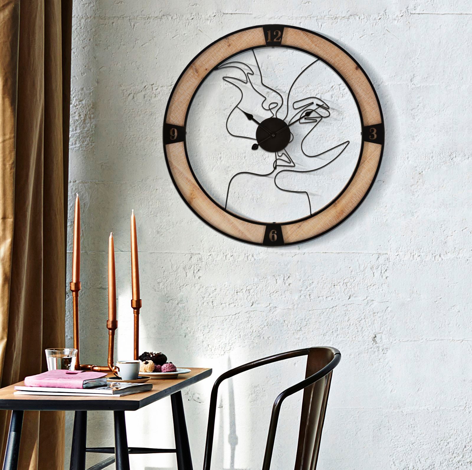 E-line Orologio Da Parete In Legno Con Scritta 'Locanda Dai Nonni, Vitto E Alloggio Gratuito' – Diametro 34 Cm, A Batteria