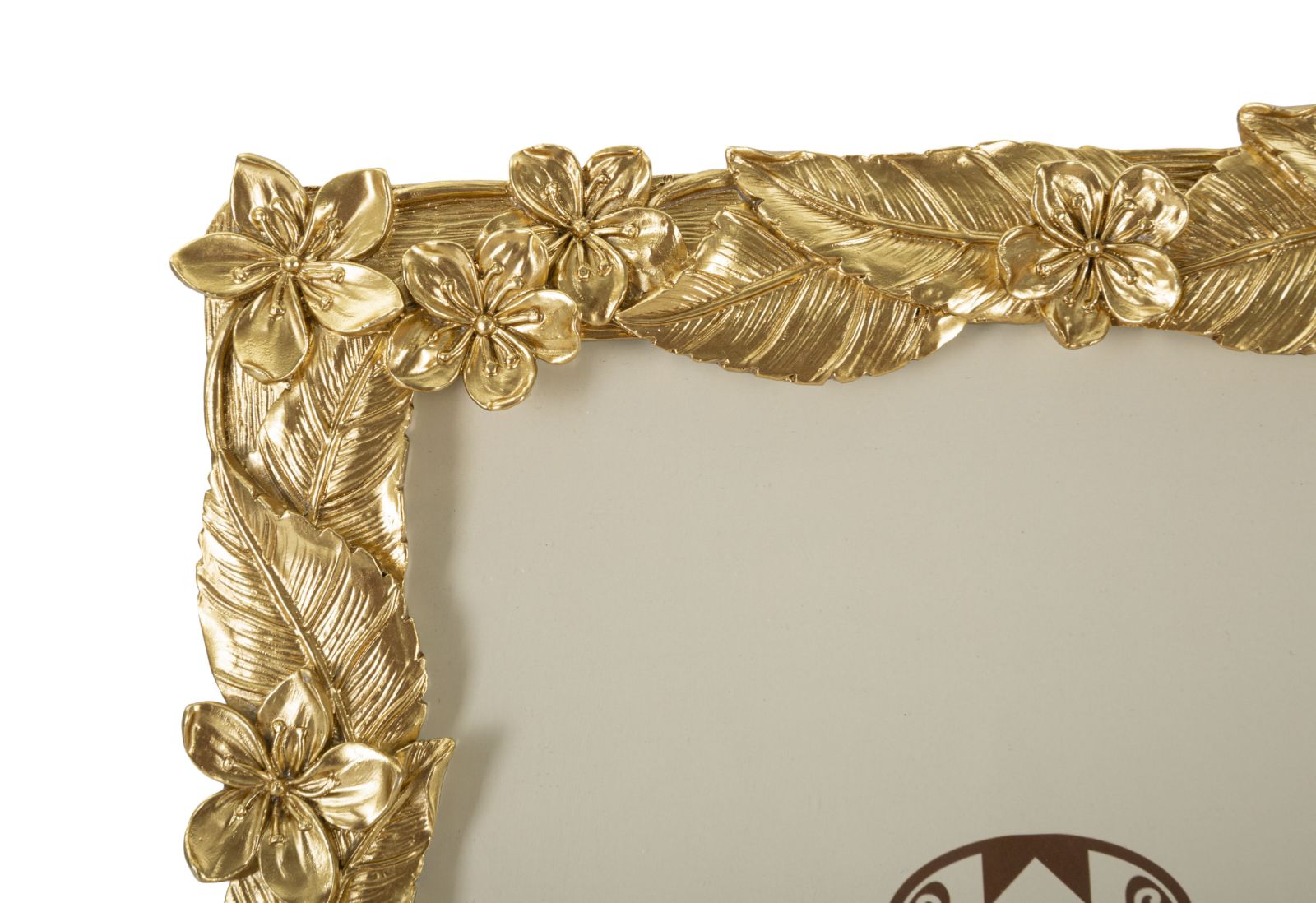 Cornice con elementi decorativi in poliresina color oro per foto ricor ...