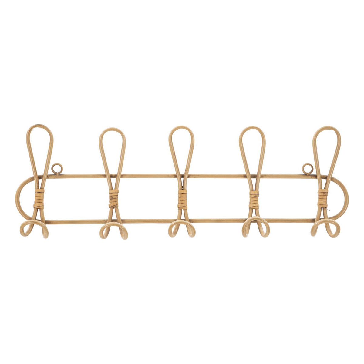 SwallowLiving Appendiabiti Da Parete In Rattan E Metallo - 4 Ganci, Stile Naturale Per Ingresso E Camera - 3
