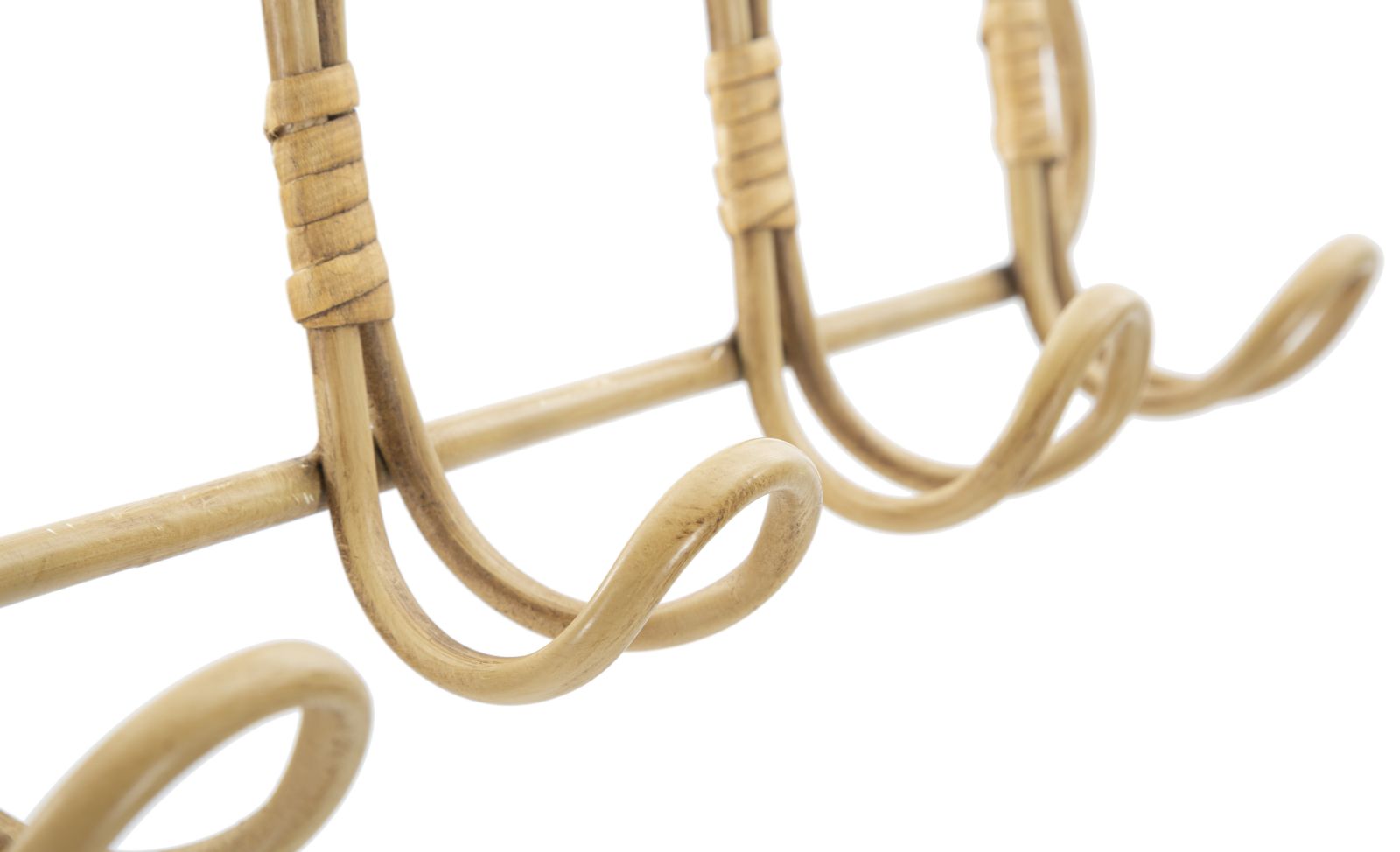 SwallowLiving Appendiabiti Da Parete In Rattan E Metallo - 4 Ganci, Stile Naturale Per Ingresso E Camera - 4
