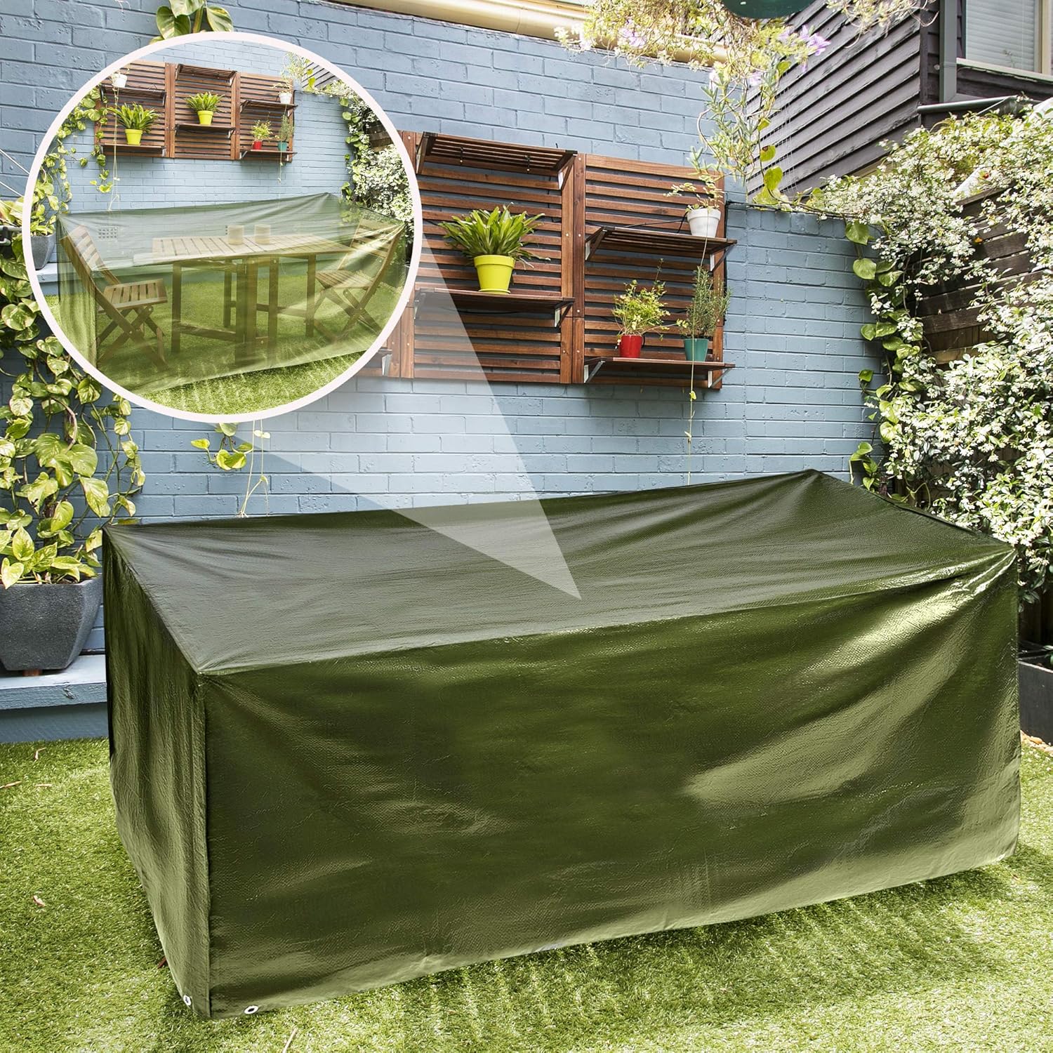 Copertura Protettiva Per Tavolo Da Giardino 180x100x75cm - Trasparente - Foto 8