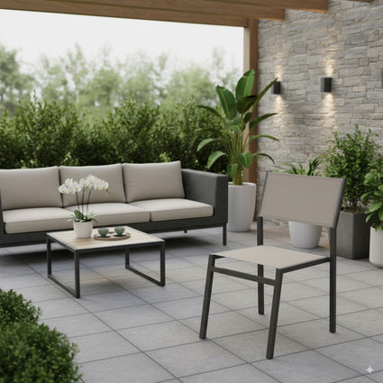 Decorspace Milo Armchair Aluminium Structure Painted with Texylene for Outdoor