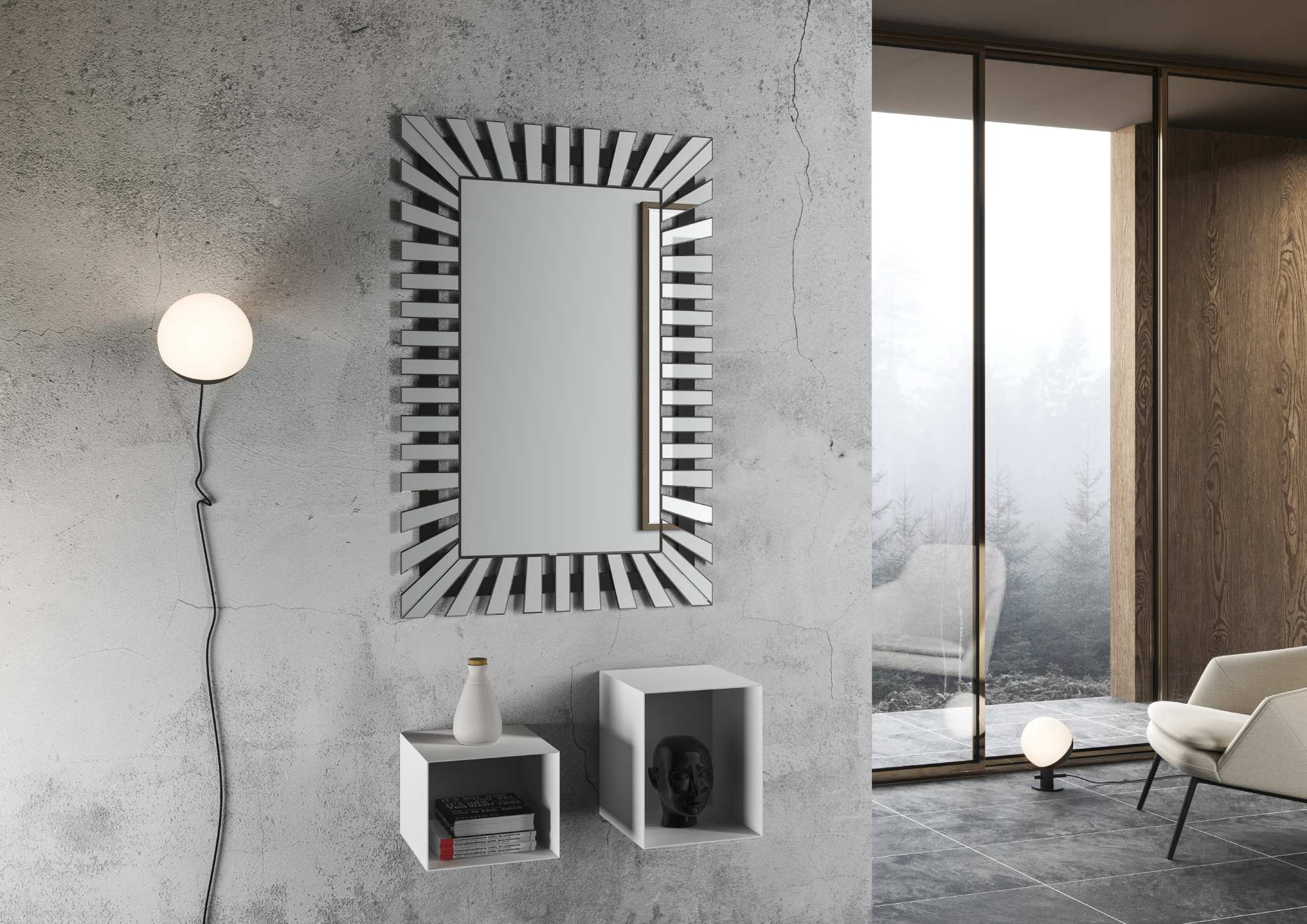 Specchio Milano da parete, con cornice orientale, per bagni e camere –