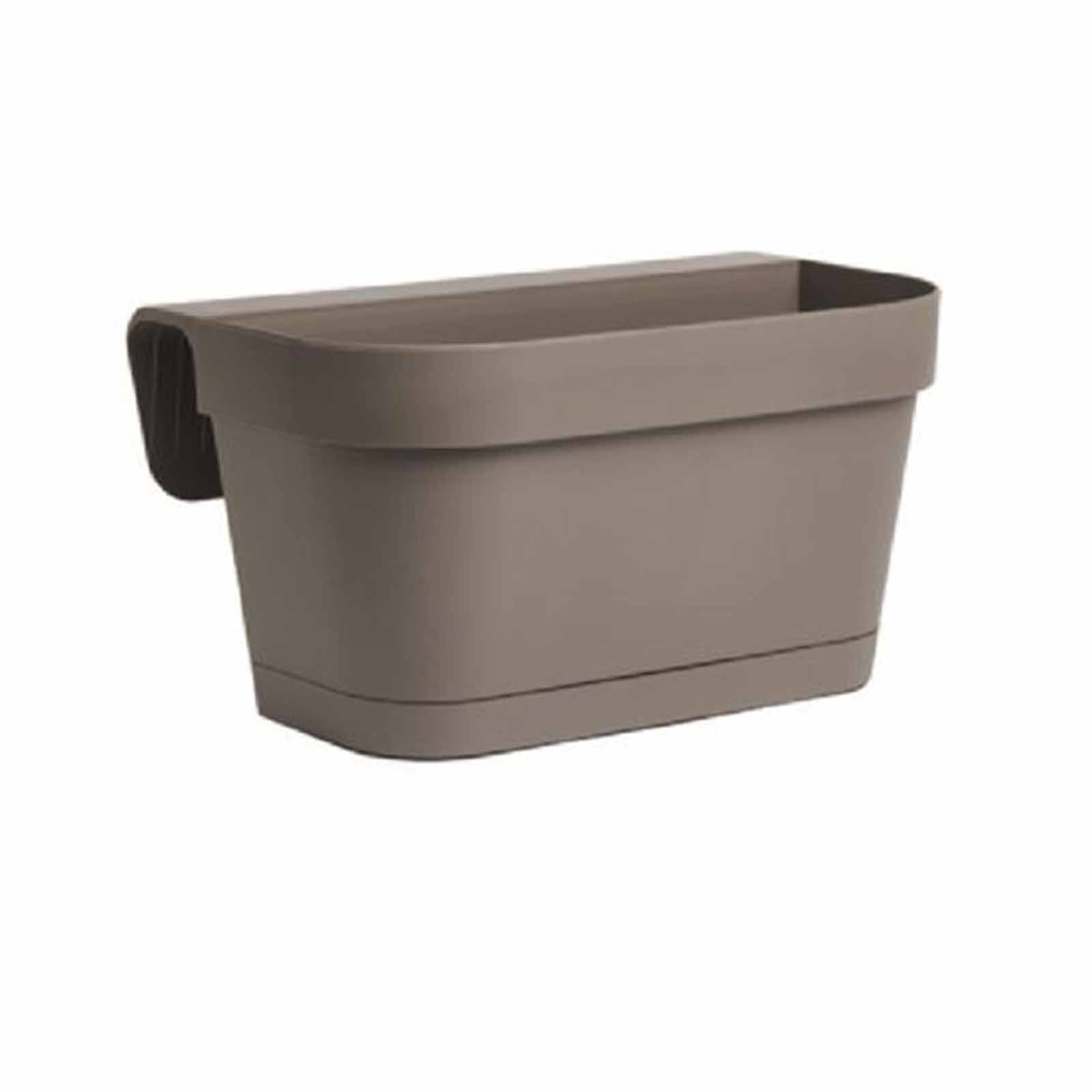 Vaso Lofly Con Sottovaso – Altezza 32 Cm, Diametro 34,5 Cm, Capacità 18,8L, Colore Antracite, Plastica Resistente