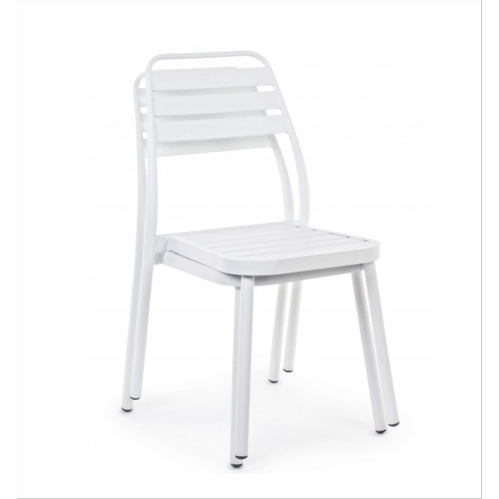 SEDIA SEDIE PER ESTERNO DA GIARDINO LENNIE IN ALUMINIO BIANCO IMPILABILE BIZZOTTO