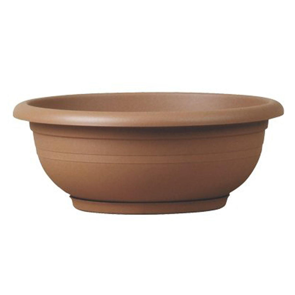 CIOTOLA CON SOTTOVASO VASO TONDO VASI VASCA FIORI RESINA da esterno e giardino piante fiori (VASO 30 CM)