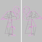 FIGURA LUMINOSA FENICOTTERO A LED EFFETTO NEON H 115 CM BIFACCIALE DA GIARDINO