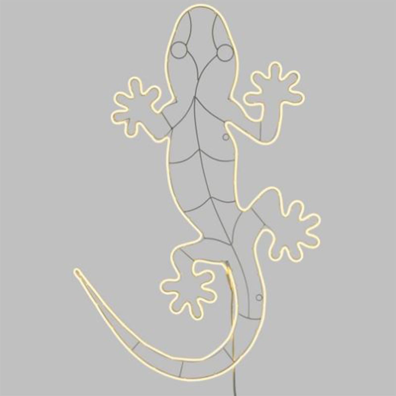 FIGURA LUMINOSA GECO A LED EFFETTO NEON H 130 CM BIFACCIALE DA GIARDINO
